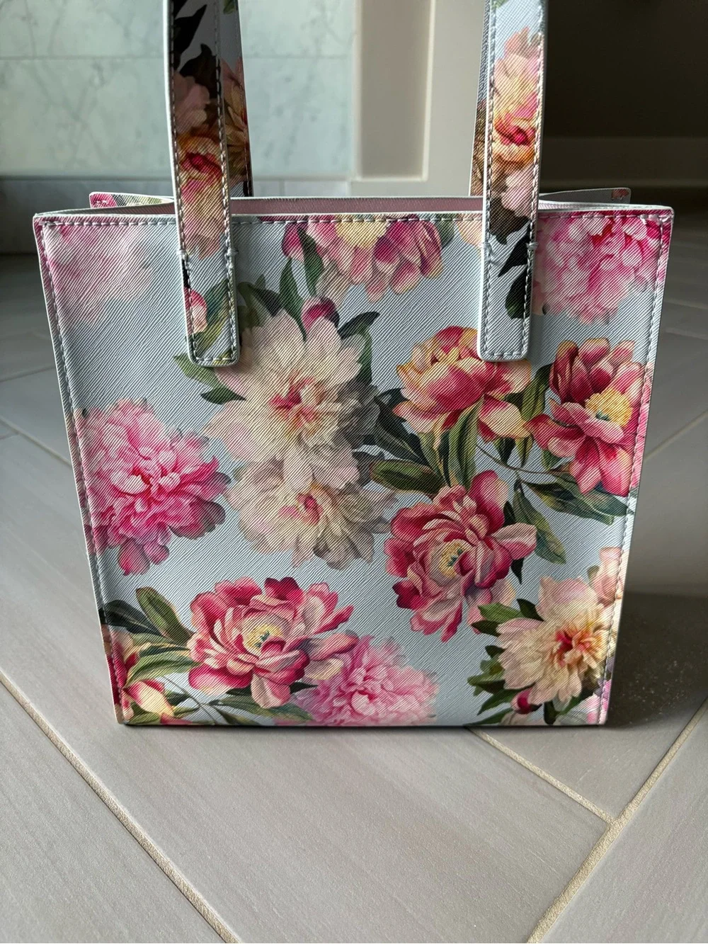 Ted Baker Floral Print Pink and Cream Tote